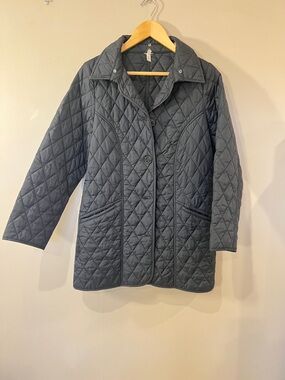 Jockey Quilted Coat in Charcoal